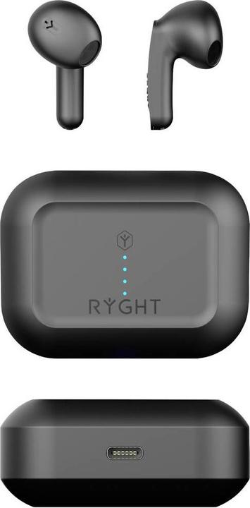 Produktbild Ryght MINO In Ear Headset Bluetooth® Stereo Schwarz Mikrofon-Rauschunterdrückung Batterieladeanzei (ANC, Kabelgebunden)