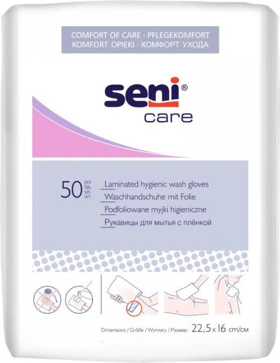Seni Care Waschhandschuhe foliert 22.5x16cm