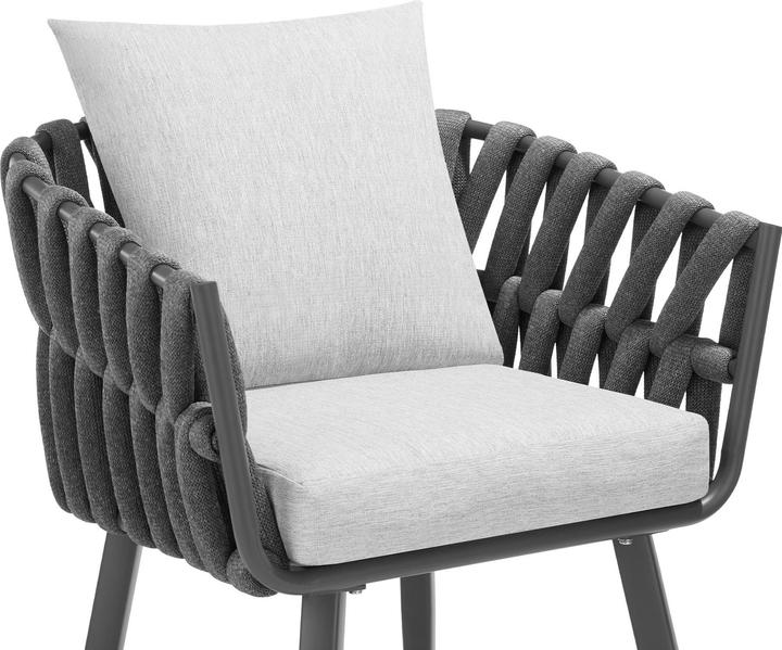 Produktbild tectake Stuhl Lugano im Rope-Design mit Aluminiumgestell
