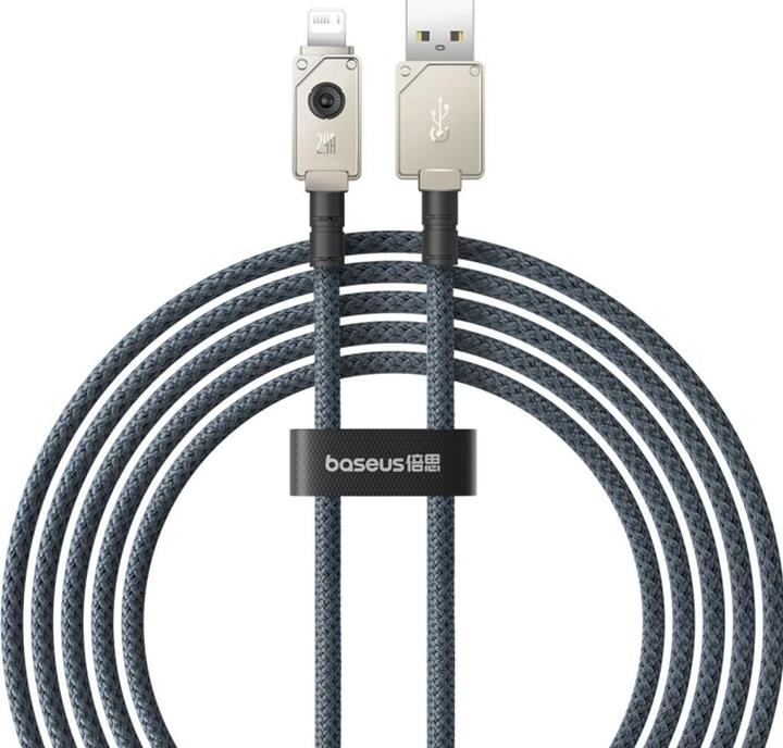 Image du produit Baseus Câble de recharge rapide USB vers IP, 2.4A 2M (Blanc) (2 m, USB 3.0)