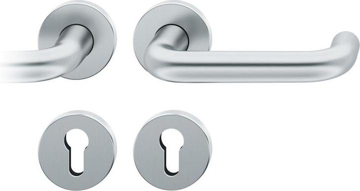 Magni FH lever handle set79 1070 - on rose, PZ, 39-48, satin stainless steel (Door handle)