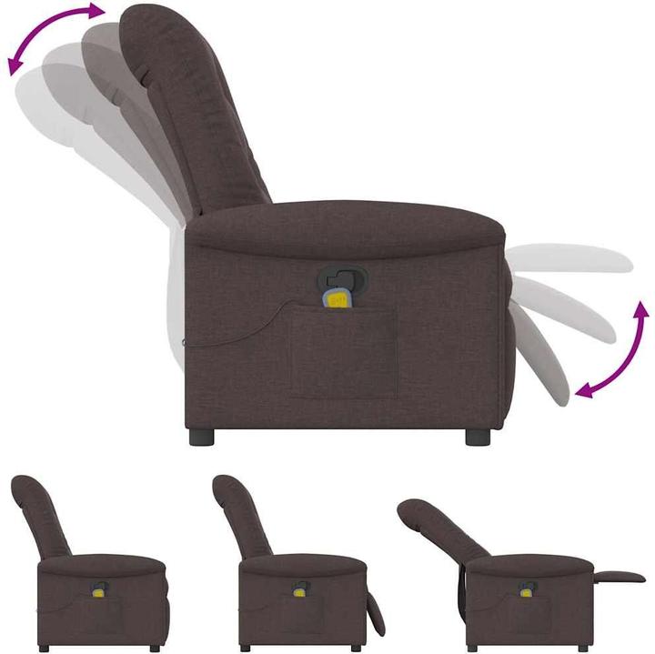 Immagine prodotto VidaXL Poltrona massaggiante in tessuto marrone scuro Poltrona massaggiante TV