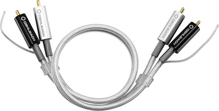 Actual product image Oehlbach Audio connection cable RCA (2x male 2x male) 0.50 m gold-plated plug contacts Silver Express (0.50 m, Cinch)