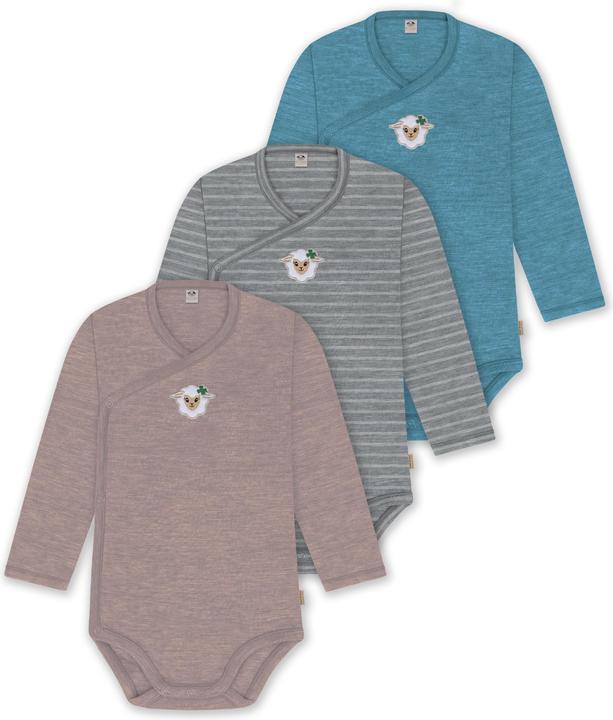 Image du produit Normani Lot de 3 body bébé emmailloté manches longues body Toddler en laine mérinos - 9357 (86)