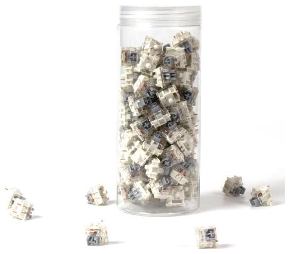 Actual product image Ducky Gateron G Pro Silver Switches, mechanical, 3-pin, linear, MX stem, 45g - 110 pieces