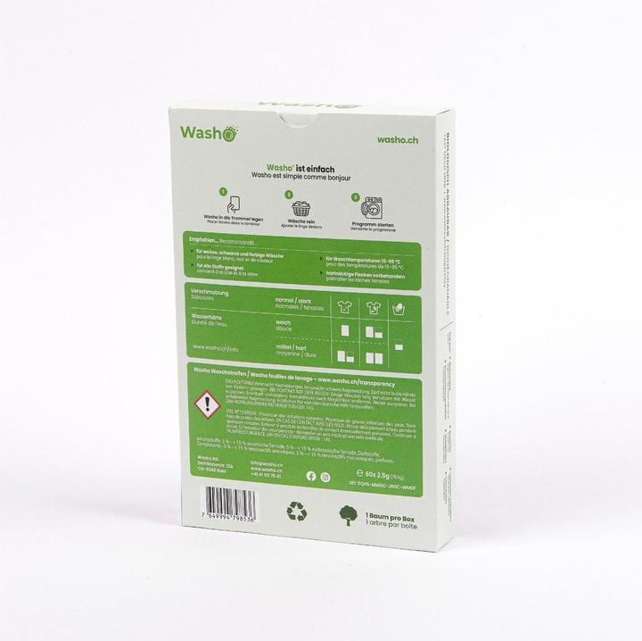 Actual product image Washo Washing strips (60 Washing cycles, Washcloths)