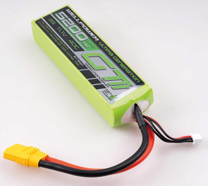 Actual product image Wellpower LIPO AKKU ULTIMA GT II 5200 MAH / 11,1 Volt 3S 40/80C CH5/8 XT-90 (11.10 V, 5200 mAh)