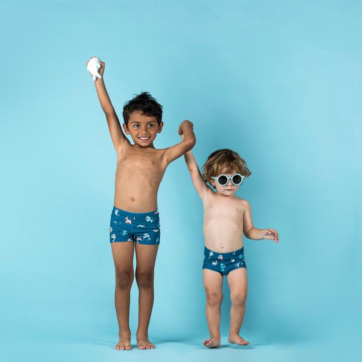 Produktbild Nabaiji Badehose Boxer Baby/Kinder - Wal dunkelblau (76, 78)