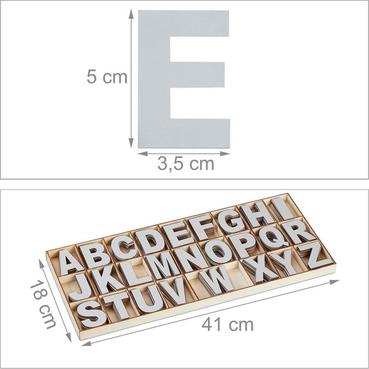 Immagine prodotto Relaxdays 208 pezzi di lettere in legno