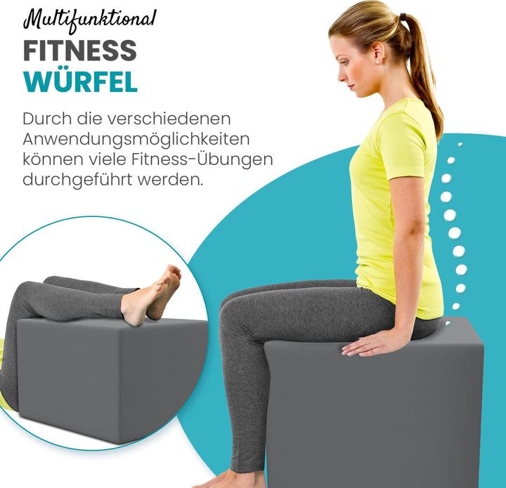 Produktbild Aktivshop Bandscheibenwürfel, Stufenlagerungswürfel zur Stufenlagerung, Stufenbett mit Bezug, Fitness Würfel