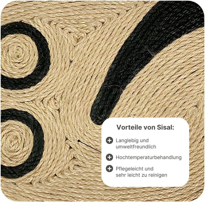 Produktbild Hermex Katzen-Kratzmatte in Mausform Kratzspielzeug Kratzteppich Katzenspielzeug Kratzfläche (1.30 cm, Braun, Schwarz)