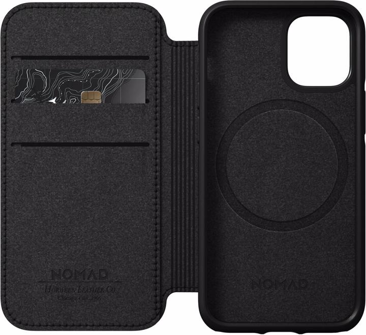 Actual product image Nomad Rugged Folio Case MagSafe Brown Leather iPhone 12 Mini (Apple iPhone 12 mini)