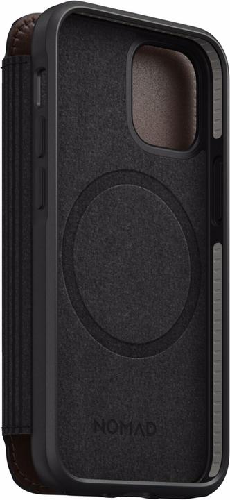 Actual product image Nomad Rugged Folio Case MagSafe Brown Leather iPhone 12 Mini (Apple iPhone 12 mini)