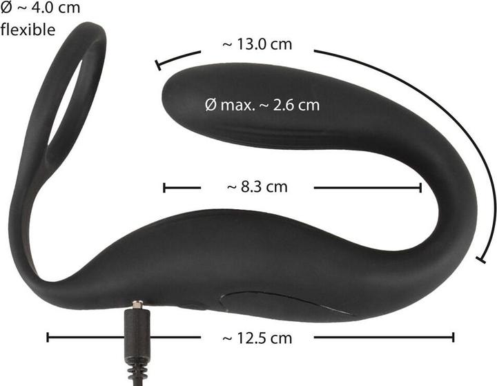 Produktbild Black Velvets Cock ring with RC butt plug (2.60 cm)