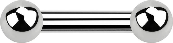 Produktbild Star Piercing Barbell Innengewinde silber mit zwei Kugeln (ohne Messing, Chirurgenstahl 316L)