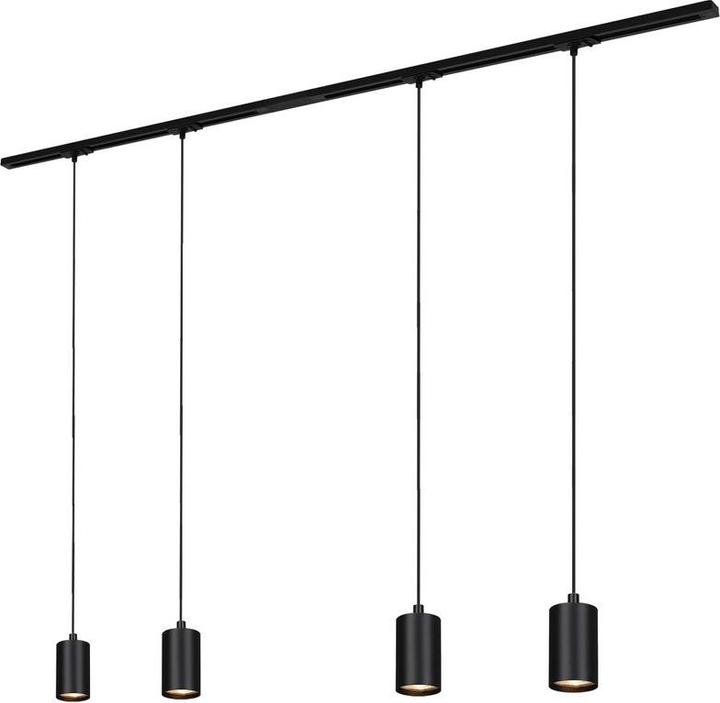 Produktbild Briloner HV Stromschienensystem-Set, 1,5m, Schwarz, 4xLED-Pendelleuchte/GU10/max. 9W exkl. Leuchtmittel (GU10)