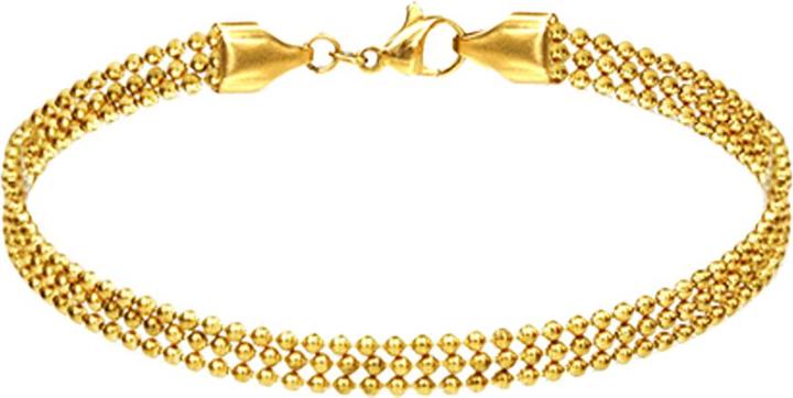 Star Piercing Armkette vergoldet drei einzelne Kugelketten (18 cm, Chirurgenstahl 316L, ohne Messing)