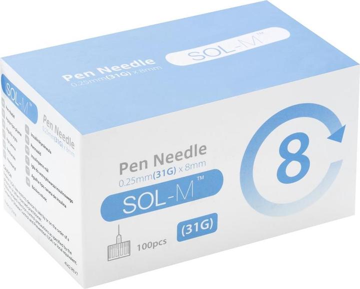 Sol-m Pen Nadel 31G 0.25mmx8mm 100 Stk (Pen Nadeln + Einmalkanülen)