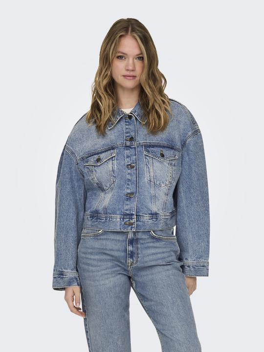 Immagine prodotto Only Colletto Fly-away Giacca a spalla bassa Giacca in denim (L)
