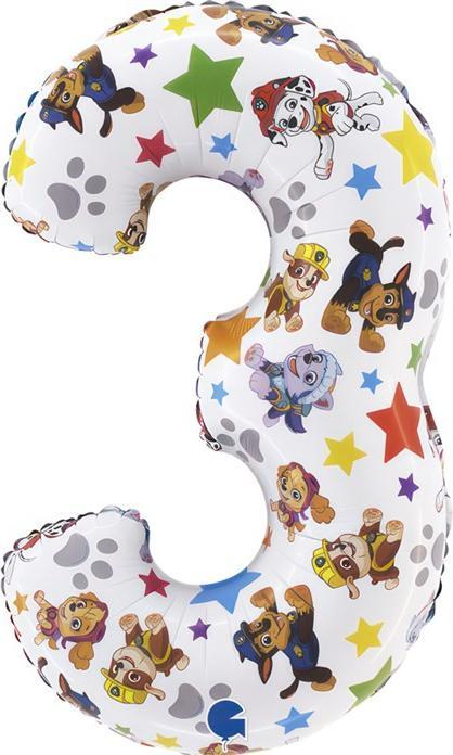 Grabo Balloons XL Paw Patrol Zahlen 3 Ballon