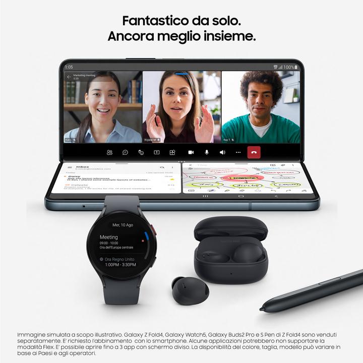 Immagine prodotto Samsung Galaxy Z Fold4 (256 GB, Phantom Black, 7.60", SIM + eSIM, 50 Mpx, 5G)