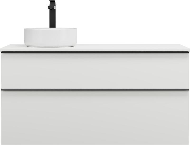 burgbad Lavabo da appoggio in ceramica Eqio a sinistra, rotondo, incluso mobiBette, larghezza 1200m