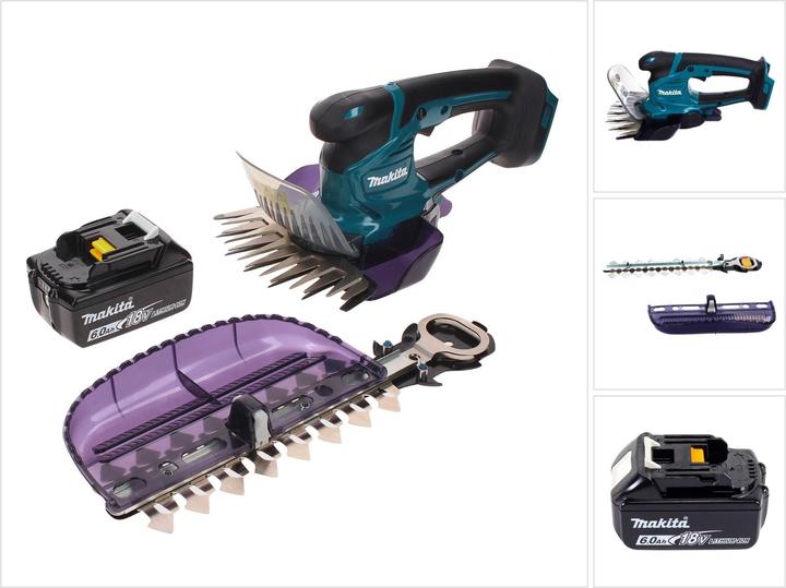 Actual product image Makita DUM 604 G1X Battery grass shears 18 V with grass and shrub shear blade + 1x battery 6.0 Ah - without (Cordless hedgecutters)