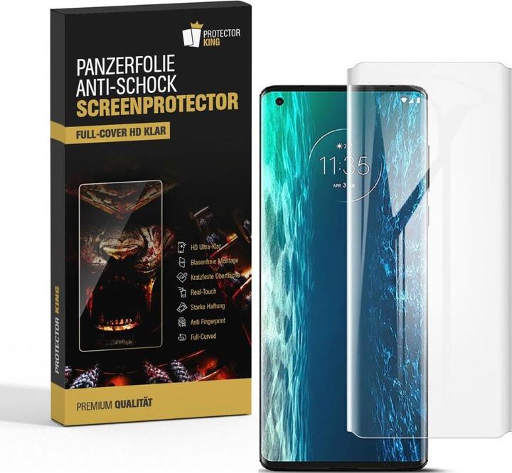 Actual product image Protectorking 2x Panzerfolie Anti-Shock HD Klar (2 Piece, Motorola Moto Edge)