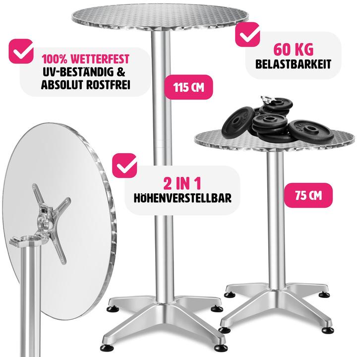 Image du produit tectake Tables de bistrot (Ø 60 x 114 cm)