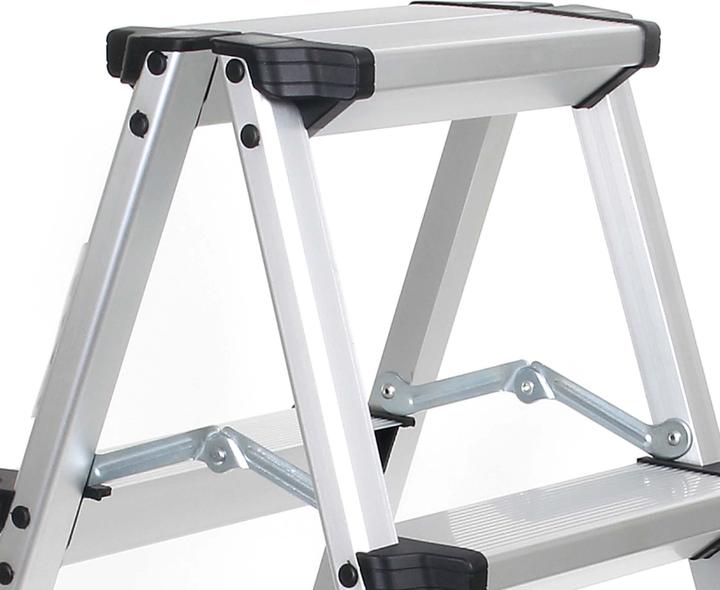 Produktbild Wiltec Klappleiter Aluminium 150kg Klapptritt Trittleiter Stehleiter Aluleiter (Klapptritt, 56.50 cm)