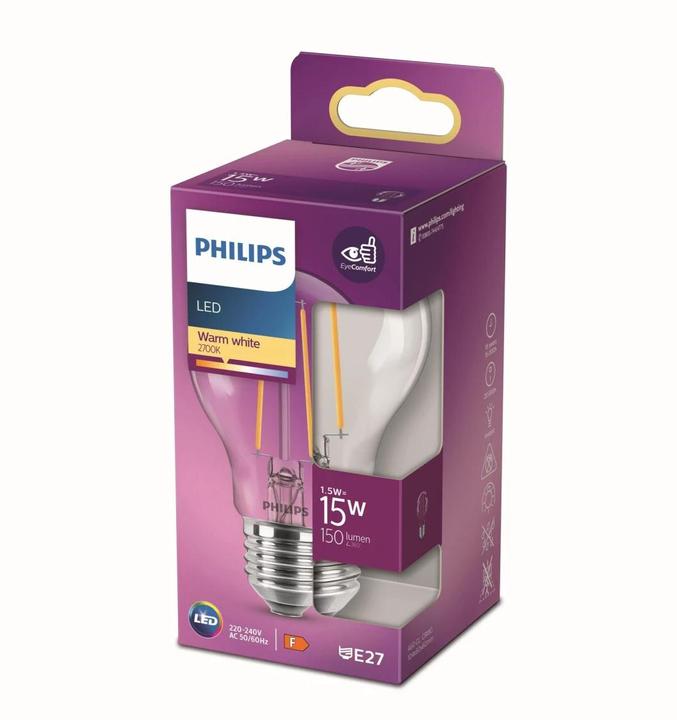 Actual product image Philips Lamp (E27, 1.50 W, 150 lm, 1 x, F)
