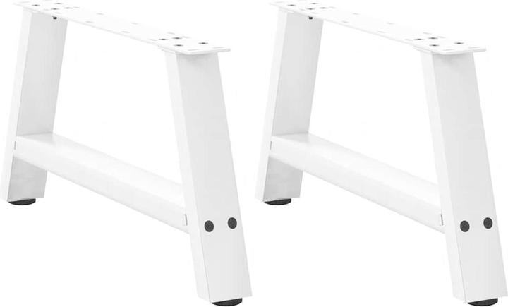 Immagine prodotto VidaXL Gambe per tavolino da caffè a forma di A 2 pezzi. Gamba per tavolo in acciaio bianco 60x(30-31) cm