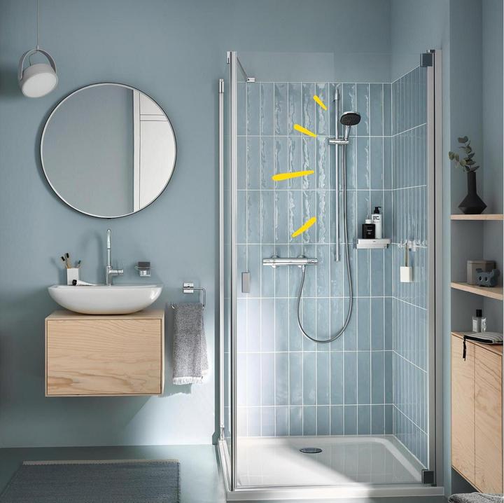 Image du produit Grohe Vitalio Comfort 110 QuickFix Brausestangenset, kleben oder bohren, Länge 900mm, wassersparend, 2 Str