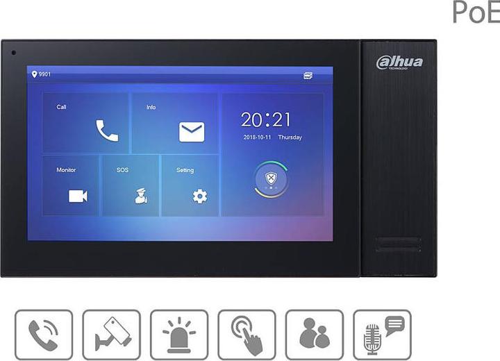 Produktbild Dahua Technology VTH2421FB Video-Zugangssystem 17 8 cm (7 Zoll) Schwarz (Kabelgebunden)