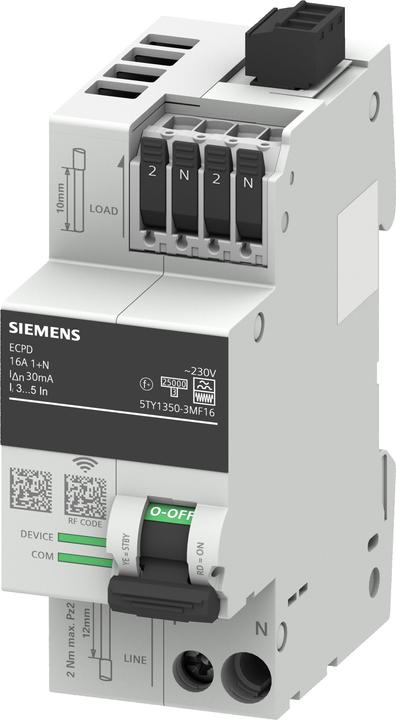 Actual product image Siemens 5TY1350-3MF16 Electronic protective switching device 1-phase F 2-pole 0.03A 230V