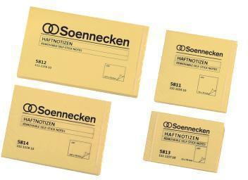 Produktbild Soennecken Haftnotiz Masse: 76 x 76 mm (B x H) Farbe: gelb (75 x 75 mm)