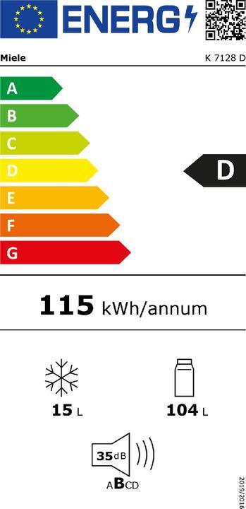 Energy Label Miele K 7128 D (119 l)