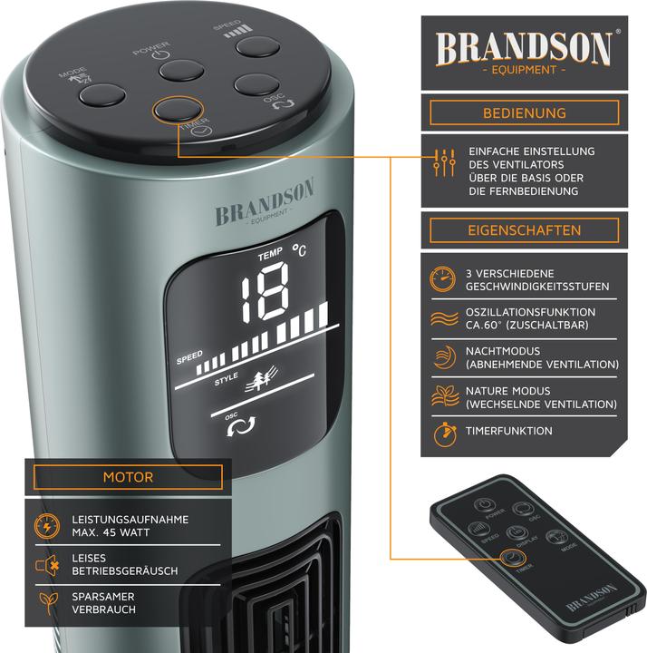 Produktbild Brandson Turmventilator (48 dB)