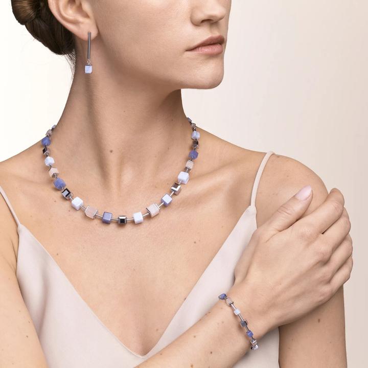 Actual product image Coeur de Lion GeoCube necklace (Stainless steel, 52 cm)