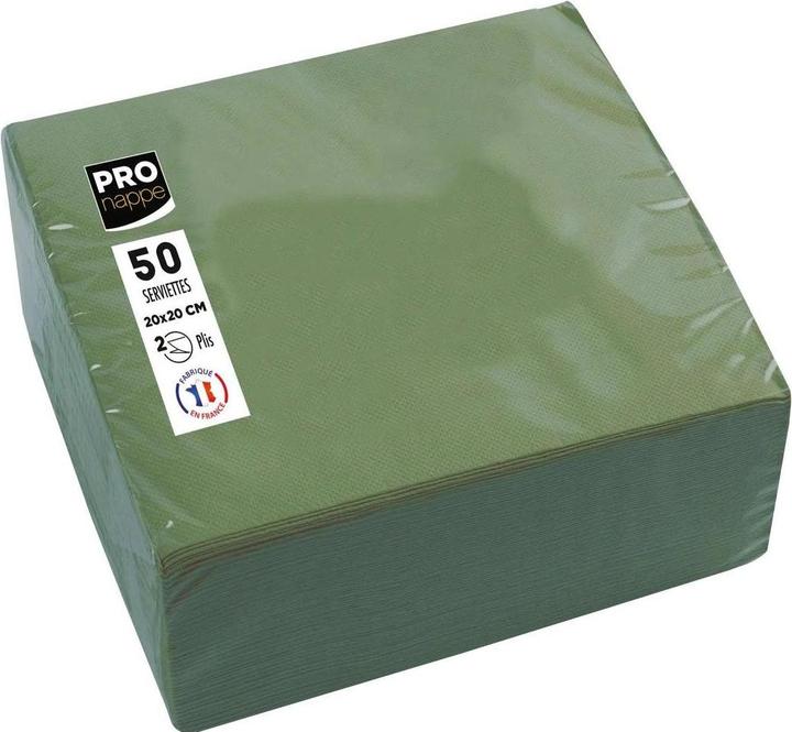 Produktbild PROnappe olivgrün 2-lagig 20,0 x 20,0 cm 50 St. (50 x, 20 x 20 cm)
