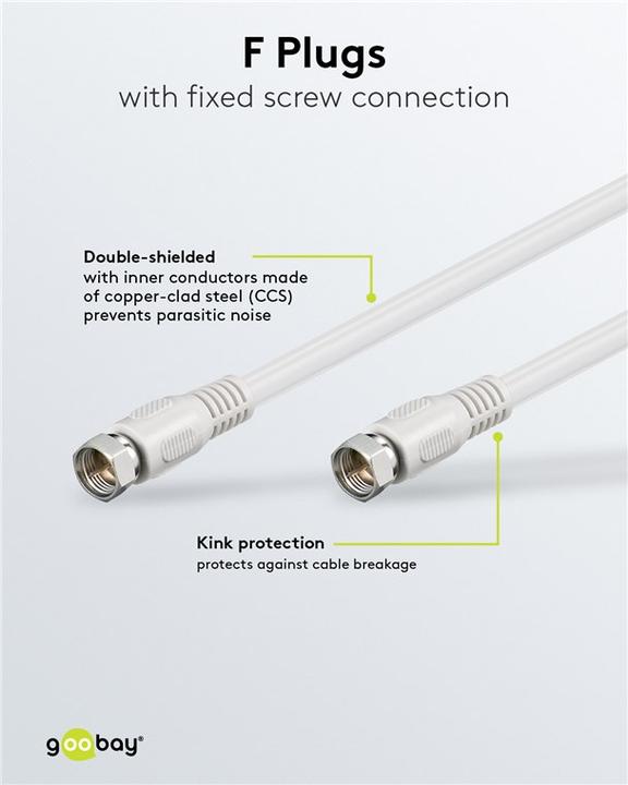 Produktbild Goobay F-Norm-Verbindungskabel (80 dB, Antennendose)
