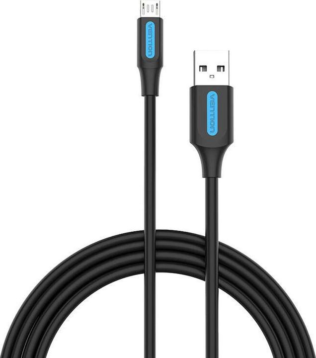 Actual product image Vention USB 2.0 A to Micro-B 3A cable 0.25m COLBC black (0.25 m, USB 2.0)