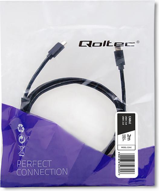 Produktbild Qoltec 52345 USB 2.0 cable type C male (2 m, USB 2.0)