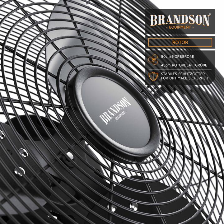 Immagine prodotto Brandson Windmaschine, Bodenventilator im Retro Stil, hoher Luftdurchsatz, 120W, Schwarz, 50 cm Ø, neigbar