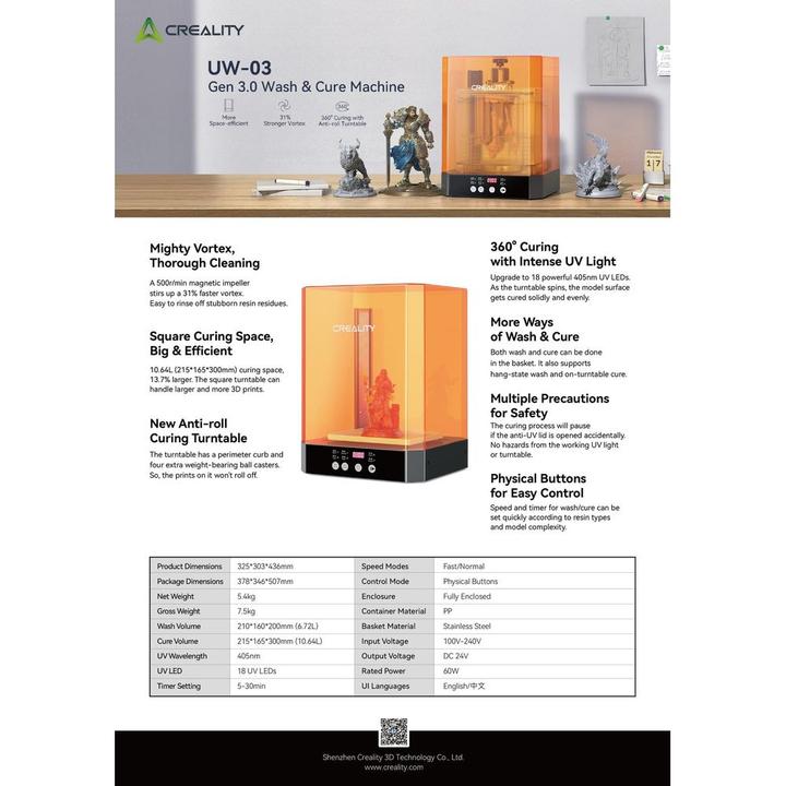 Produktbild Creality Waschautomat UW-03 Wash & Cure (Reinigung)