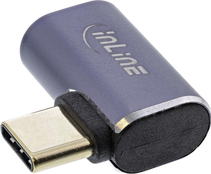 Produktbild InLine ® USB4 Adapter, USB Typ-C Stecker/Buchse rechts/links gewinkelt, Aluminium, grau (USB Typ-C)