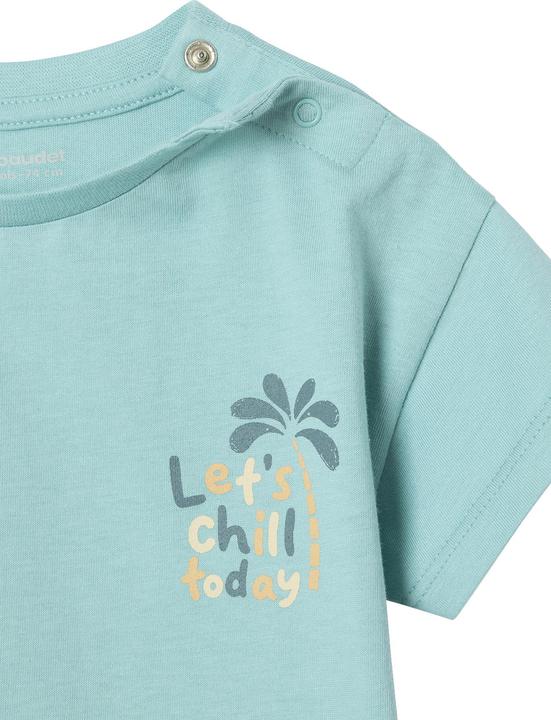 Produktbild Vertbaudet Bio-Kollektion: Baby T-Shirt mit Print hinten und Verschluss an der Schulter (80)