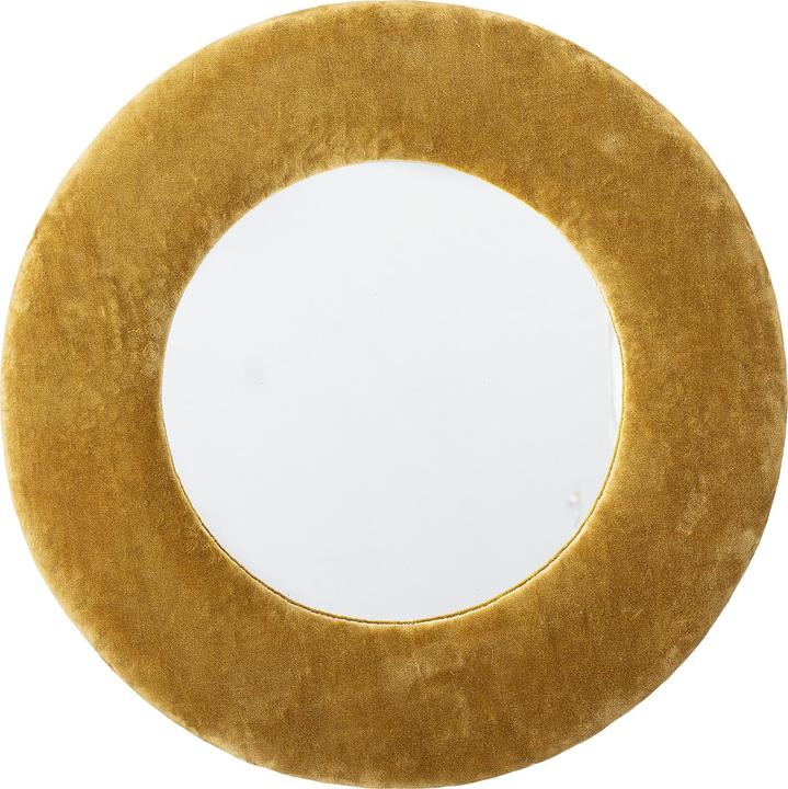 Bloomingville Zoyla Mirror, Jaune, Coton (Ø 40 x 2,5 cm)