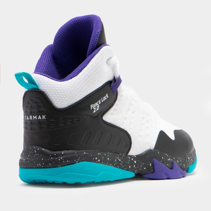 Image du produit Tarmak Chaussures de Basket Intermédiaire Enfants SS500H - Blanc/Noir/Pourpre (38)
