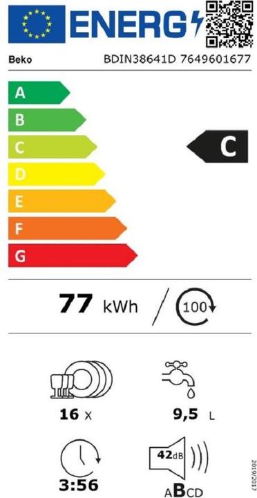 Etichetta energetica Beko BDIN38641D